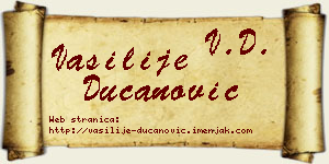 Vasilije Ducanović vizit kartica